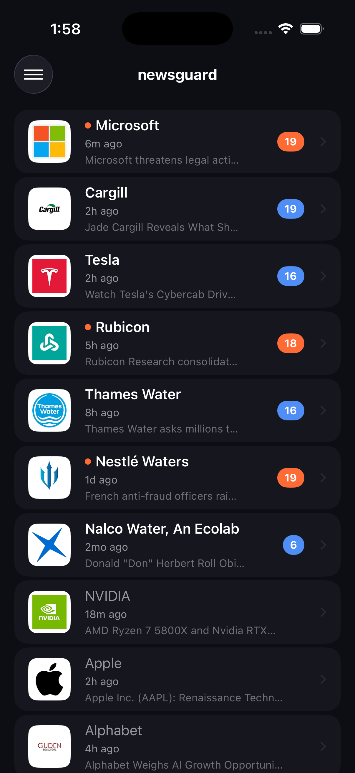 Newsguard feed